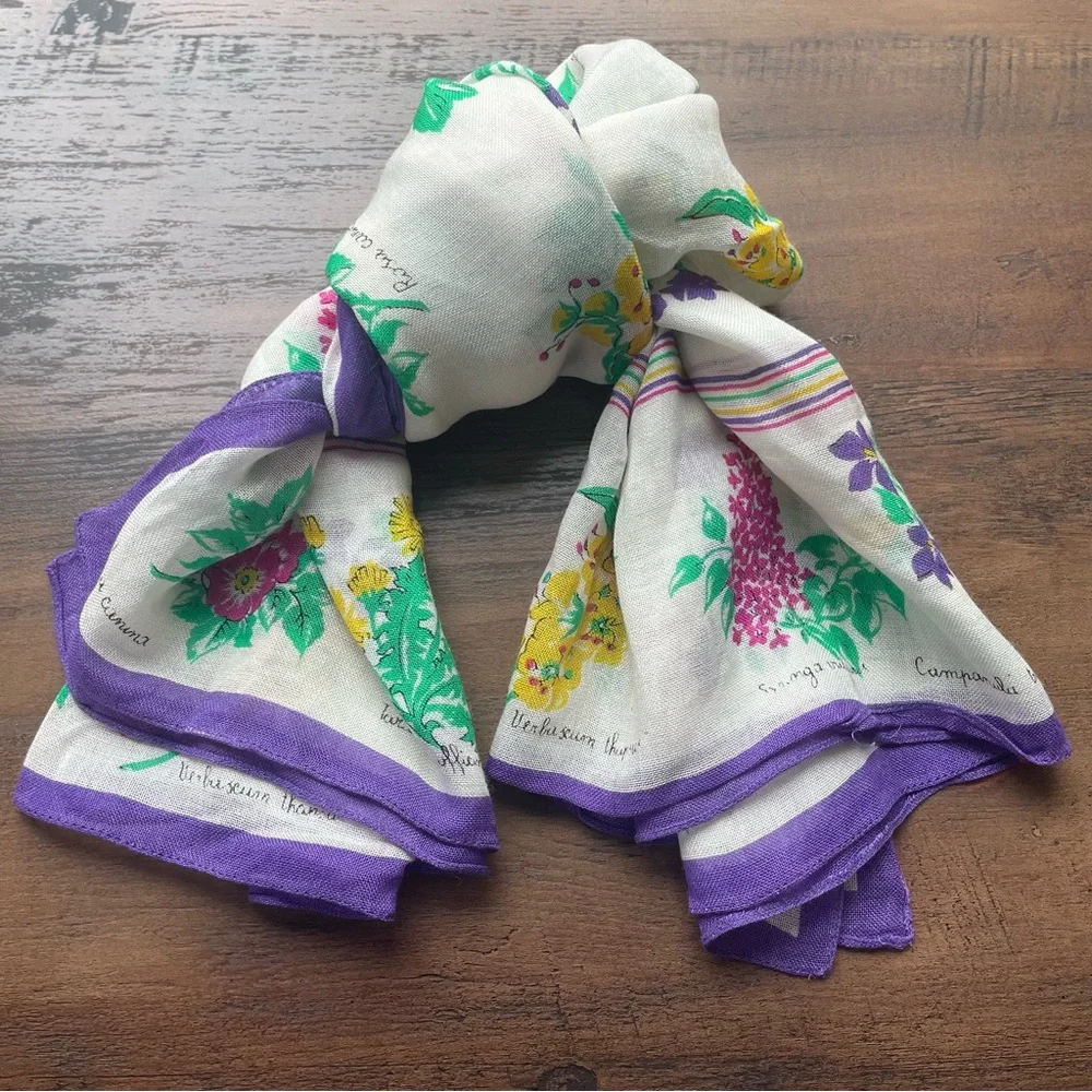 Vintage Floral Botanical Scarf - Picture 2 of 7